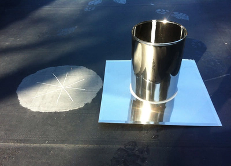 platine solin inox sur étanchéité epdm avant montage