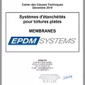 extrait de la couverture du cahier des clauses techniques EPDM SYSTEMS visé par Alpha Controle