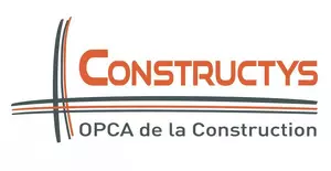 Logo de Constructys, Organisme Paritaire Collecteur Agr&eacute;&eacute; au service des entreprises et salari&eacute;s du B&acirc;timent et des Travaux Publics.