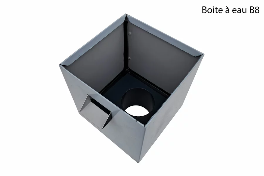 Boite à eau destockage B8 : pas de pré-perçage au dos