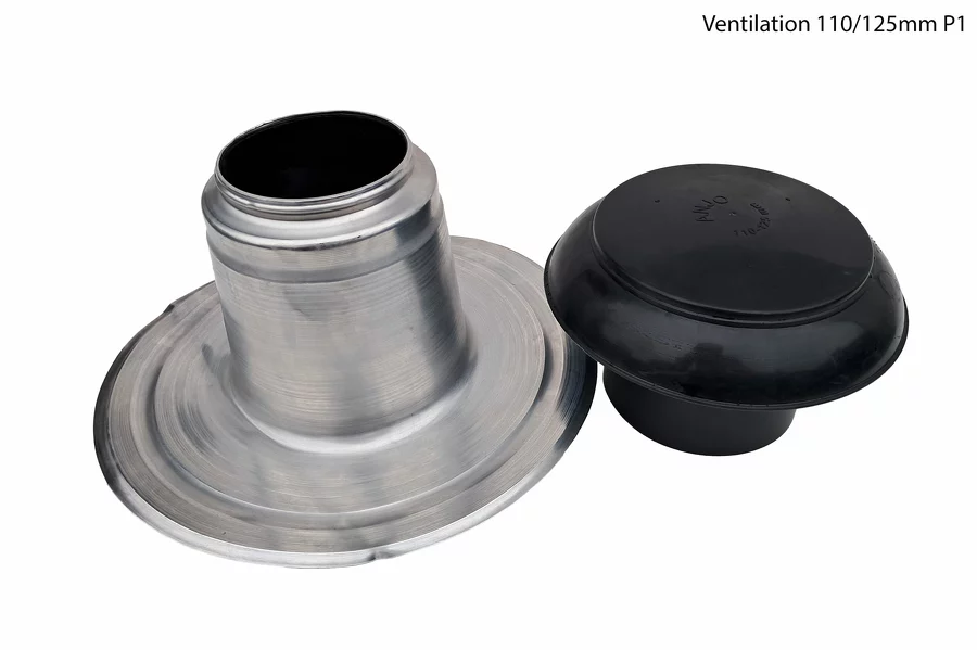 Sortie de ventilation alu isolée destockage P1 platine et conduit tordus