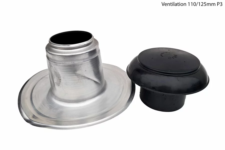 Sortie de ventilation alu isolée destockage P3 platine et conduit tordus