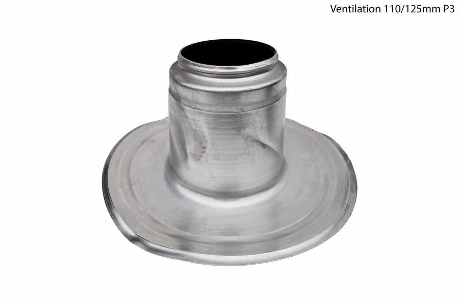 Sortie de ventilation alu isolée destockage P3 platine et conduit tordus